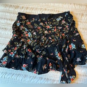 Floral Ruffle Mini Skirt
